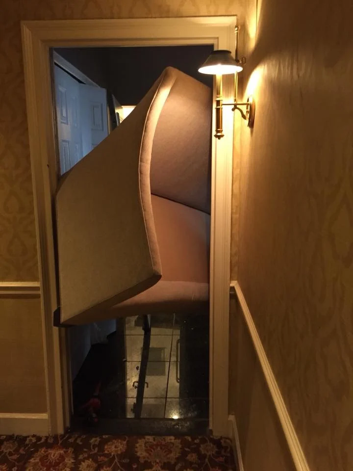 sofa through the door