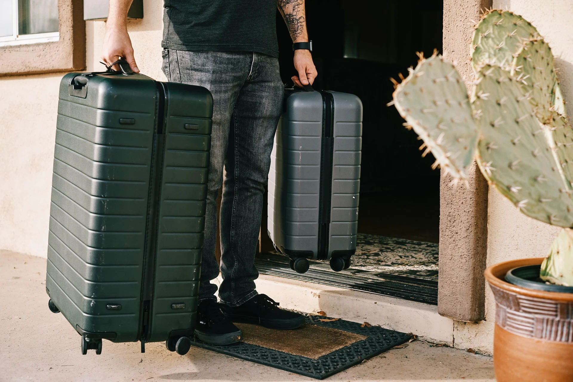 man with suitcases