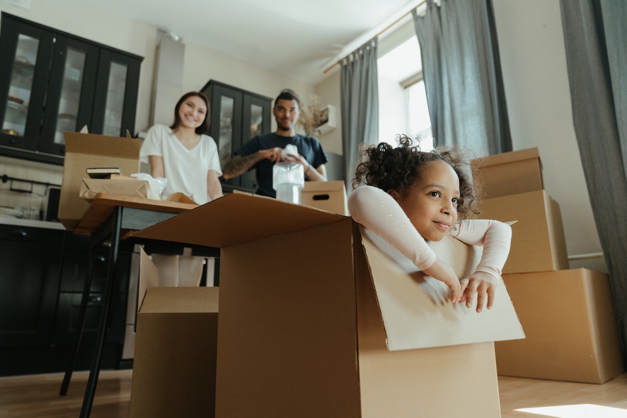 kid sitting in the box